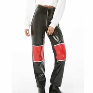 NWT Zipper Colorblock Leather Pants - Tailgate